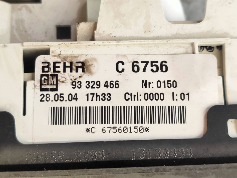 Recambio de mando calefaccion / aire acondicionado para opel meriva cosmo referencia OEM IAM 93329466  