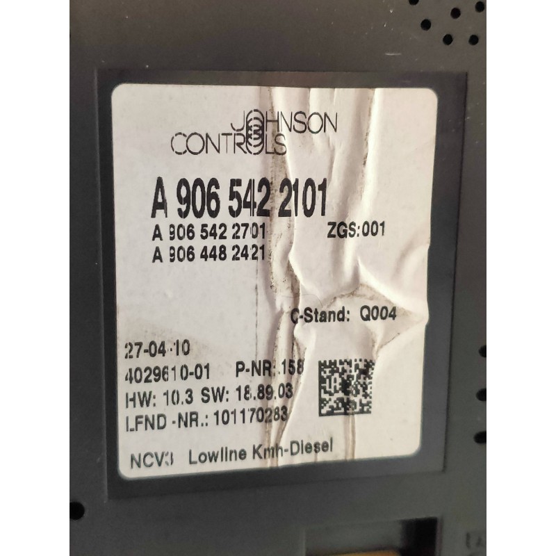 Recambio de cuadro instrumentos para mercedes sprinterii caja cerrada (desde 01.06) 209/211/213/215  cdi (906.611/613) referenci