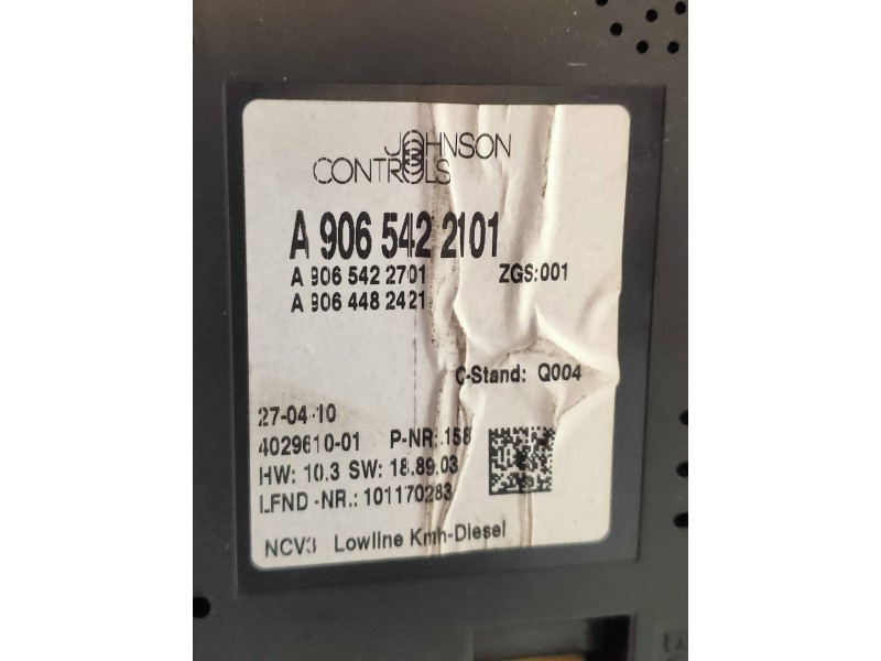 Recambio de cuadro instrumentos para mercedes sprinterii caja cerrada (desde 01.06) 209/211/213/215  cdi (906.611/613) referenci