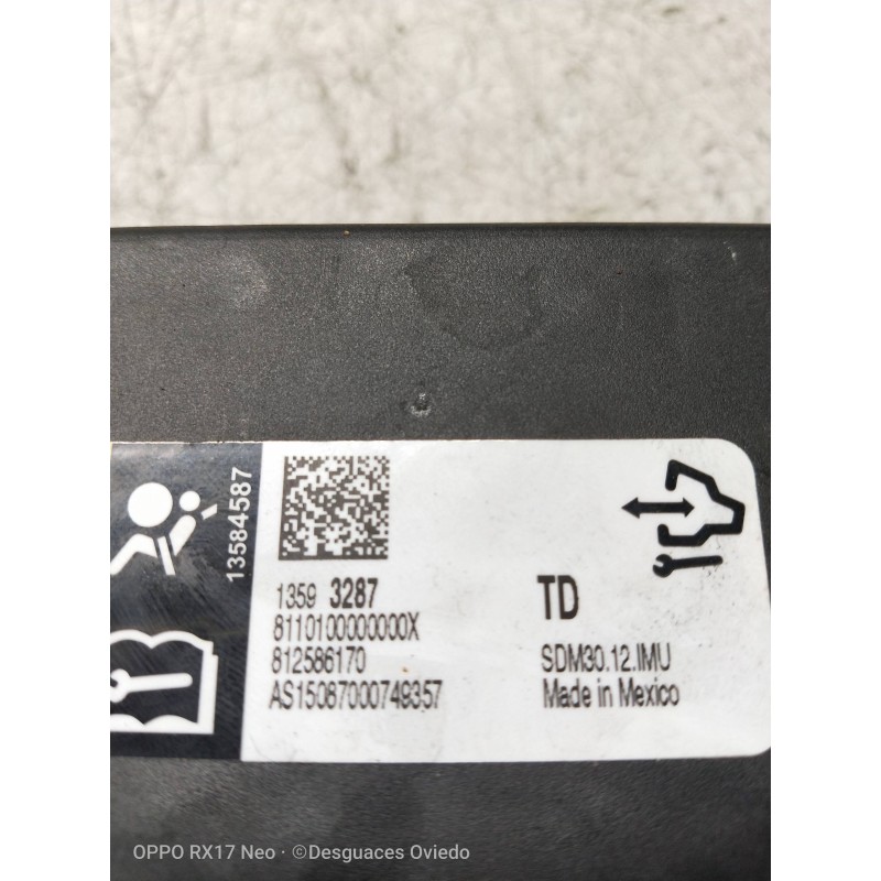 Recambio de centralita airbag para opel corsa e 1.3 16v cdti referencia OEM IAM 13593287  