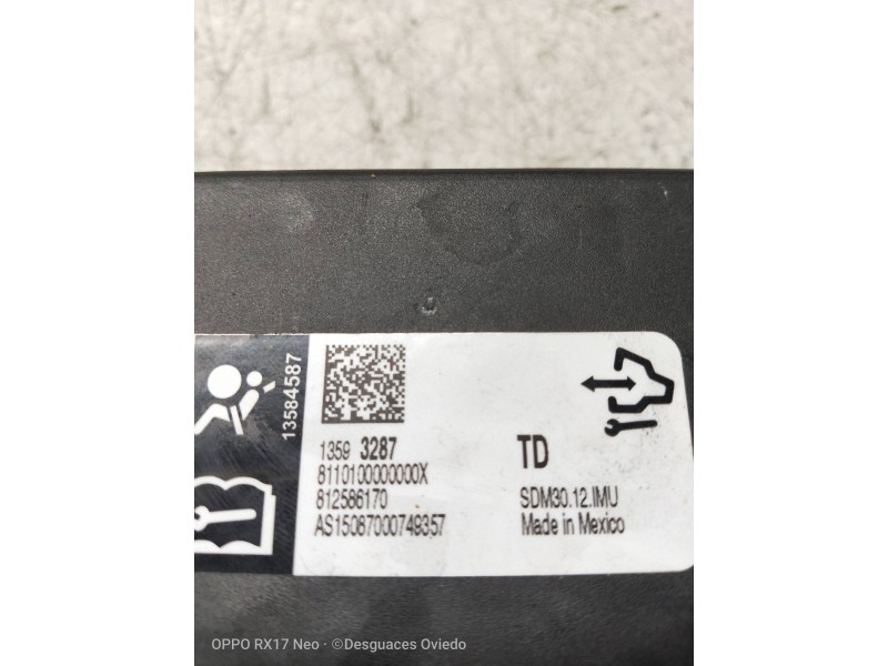 Recambio de centralita airbag para opel corsa e 1.3 16v cdti referencia OEM IAM 13593287  