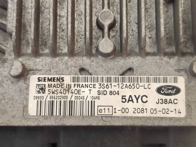 Recambio de centralita motor uce para ford fiesta (cbk) 1.4 tdci cat referencia OEM IAM 5WS40140ET 3S6112A650LC 5AYC SID804