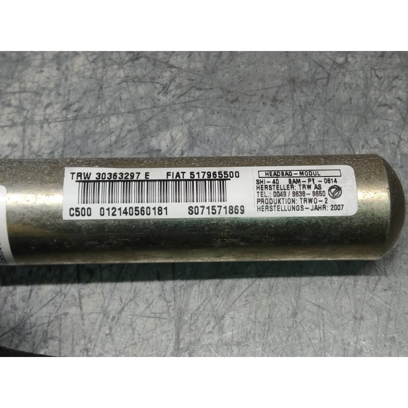 Recambio de airbag cortina delantero derecho para fiat grande punto (199) 1.4 16v active referencia OEM IAM 517965500 30363297E 