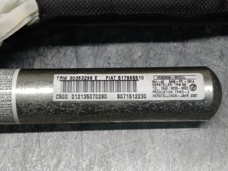 Recambio de airbag cortina delantero izquierdo para fiat grande punto (199) 1.4 16v active referencia OEM IAM 517965510 30363296