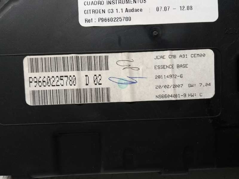 Recambio de cuadro instrumentos para citroen c3 1.1 audace referencia OEM IAM P9660225780 D02 281149726 6105EV Recambio de cuadro instrumentos para citroen c3 1.1 audace referencia OEM IAM P9660225780 D02 281149726 6105EV