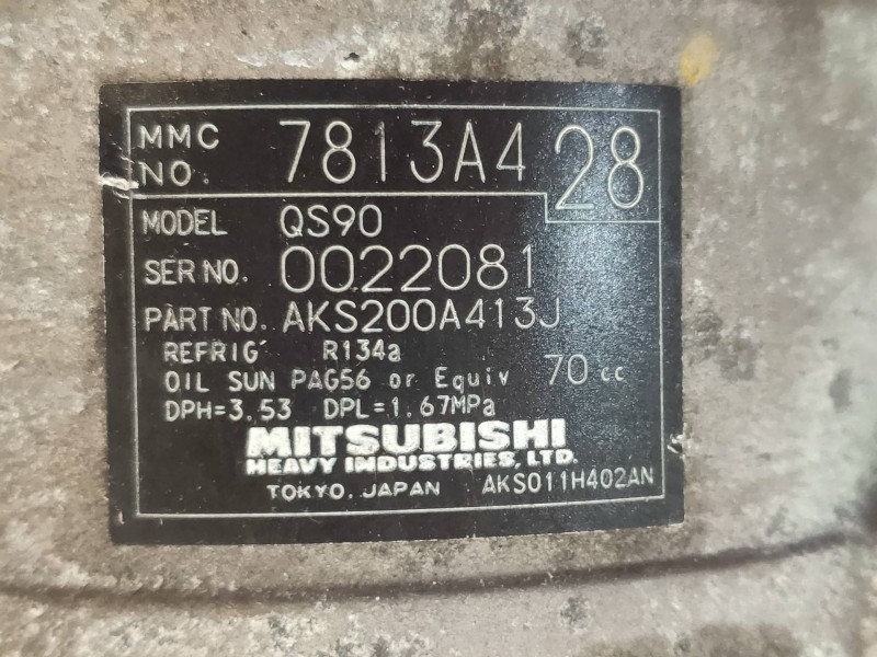 Recambio de compresor aire acondicionado para mitsubishi asx (ga0w) 1.8 di-d cat referencia OEM IAM 7813A428 AKS200A413J QS90