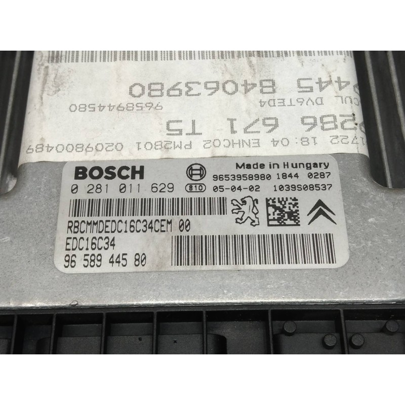 Recambio de centralita motor uce para peugeot 307 break / sw (s1) sw port aventura referencia OEM IAM 0281011629 9658944580 EDC1