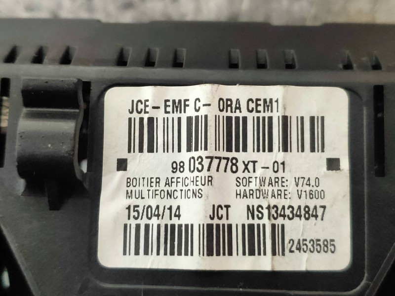 Recambio de pantalla multifuncion para citroen c3 tonic referencia OEM IAM 98037778XT NS13434847 
