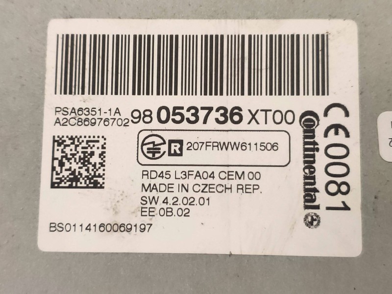 Recambio de sistema audio / radio cd para citroen c3 tonic referencia OEM IAM 98053736XT A2C86976702 