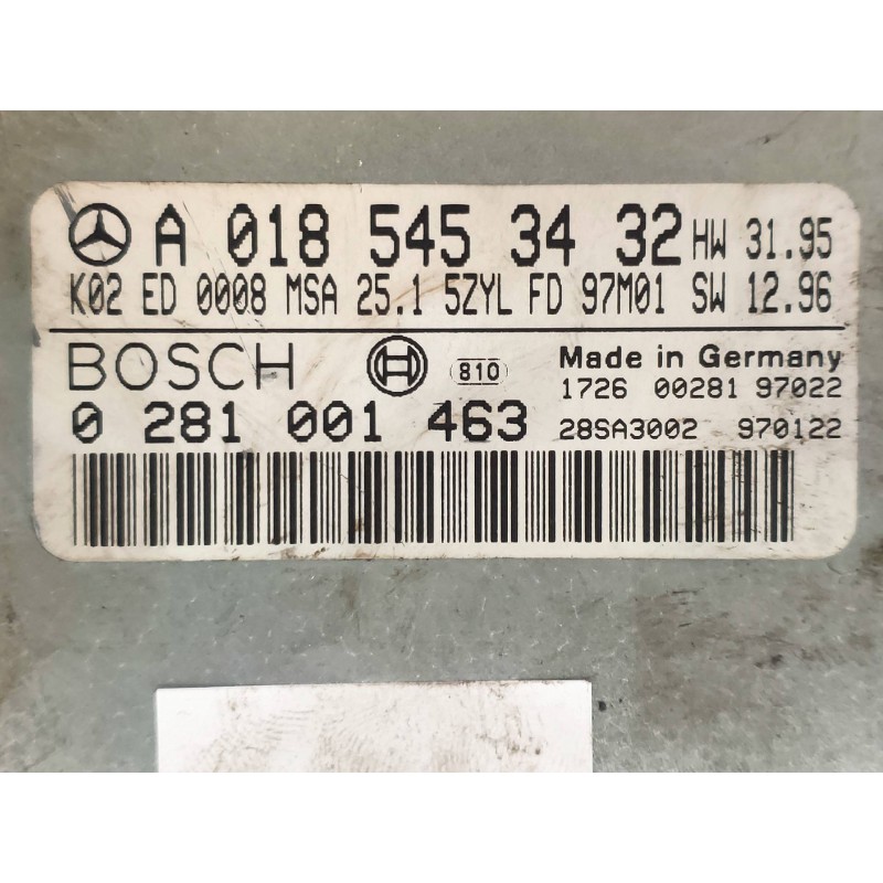 Recambio de centralita motor uce para mercedes clase c (w202) berlina 250 td (202.128) referencia OEM IAM 0281001463 A0185453432