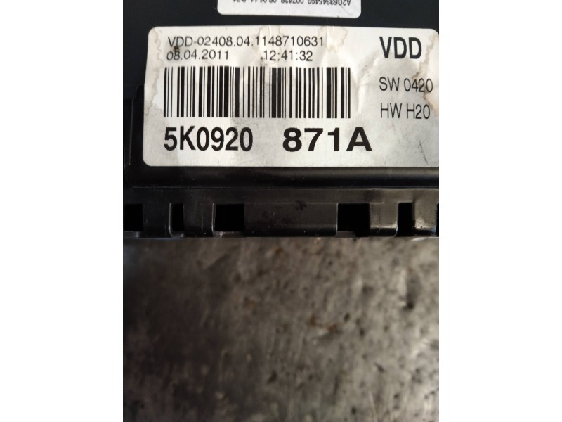Recambio de cuadro instrumentos para volkswagen golf vi (5k1) advance referencia OEM IAM A2C53392639 5K0920871A 5K0920861X