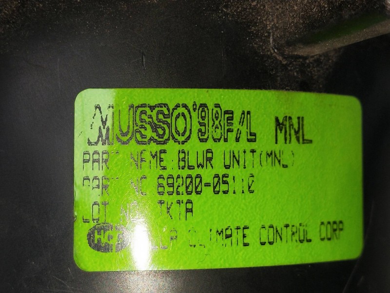 Recambio de motor calefaccion para ssangyong korando 2.9 turbodiesel cat referencia OEM IAM 6920005110  