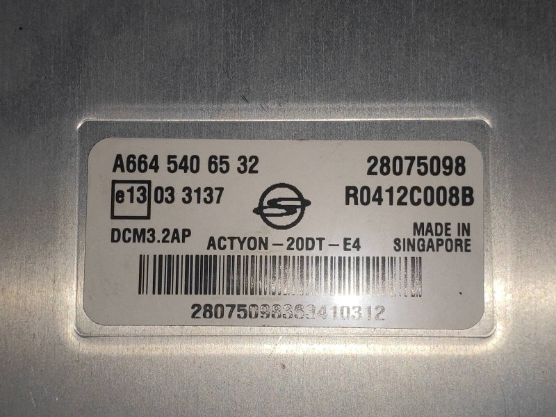 Recambio de centralita motor uce para ssangyong actyon 200 xdi referencia OEM IAM R0412C008B 28075098 A6645406532