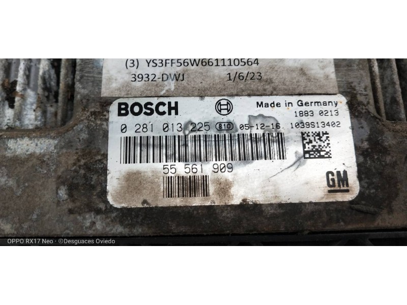 Recambio de centralita motor uce para saab 9-3 sport hatch 1.9 tid linear sport referencia OEM IAM 0281013225 55561909 