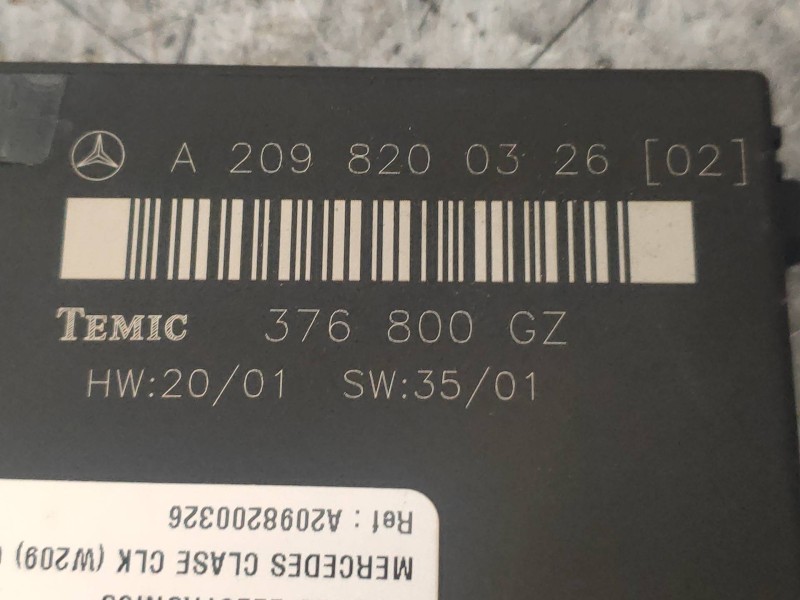 Recambio de modulo electronico para mercedes clase clk (w209) coupe 240 (209.361) referencia OEM IAM A2098200326 376800GZ 