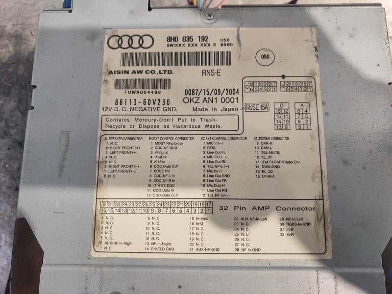 Recambio de sistema navegacion gps para audi a4 cabrio (8h) 3.0 quattro referencia OEM IAM 8H0035192 8611360V230 