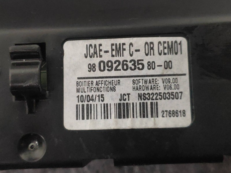 Recambio de pantalla multifuncion para citroen c4 lim. live edition referencia OEM IAM 9809263580 NS322503507 