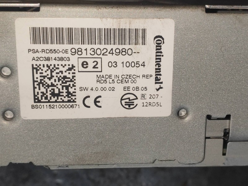 Recambio de sistema audio / radio cd para citroen c4 lim. live edition referencia OEM IAM A2C38143803 9813024980 