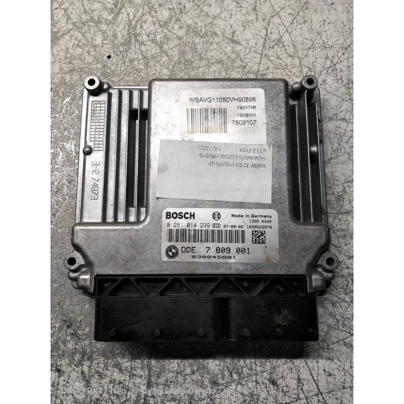 Recambio de centralita motor uce para bmw serie 3 berlina (e90) 318d referencia OEM IAM 0281014239 DDE7809001 030045801