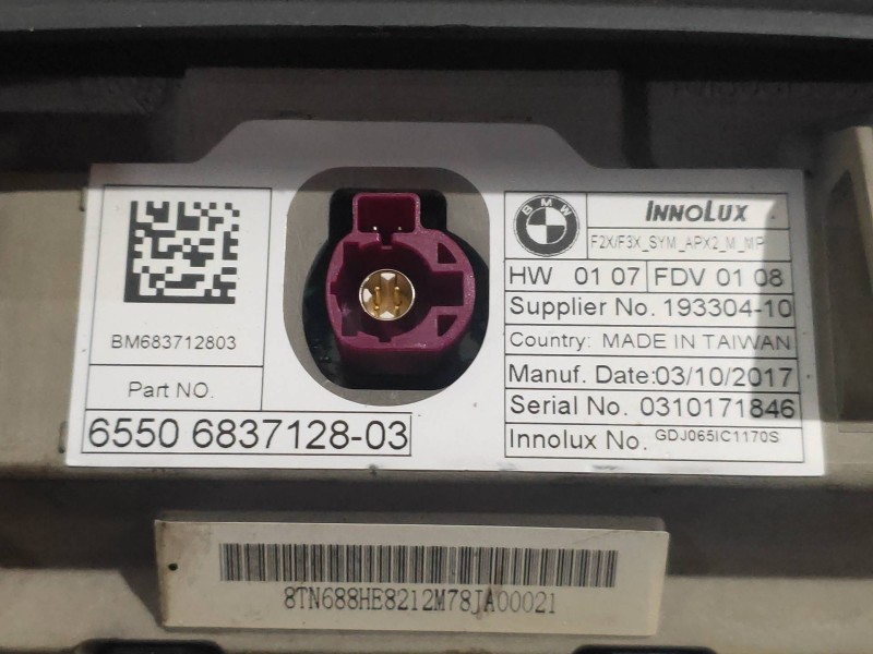 Recambio de pantalla multifuncion para bmw serie 3 lim. (f30) 318d referencia OEM IAM 6550683712803  