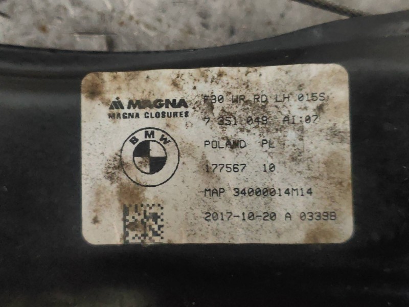 Recambio de elevalunas trasero izquierdo para bmw serie 3 lim. (f30) 318d referencia OEM IAM 7351048AI07  