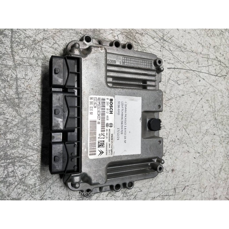 Recambio de centralita motor uce para citroen xsara picasso 1.6 hdi 90 exclusive referencia OEM IAM 0281012468 9656161680 965395