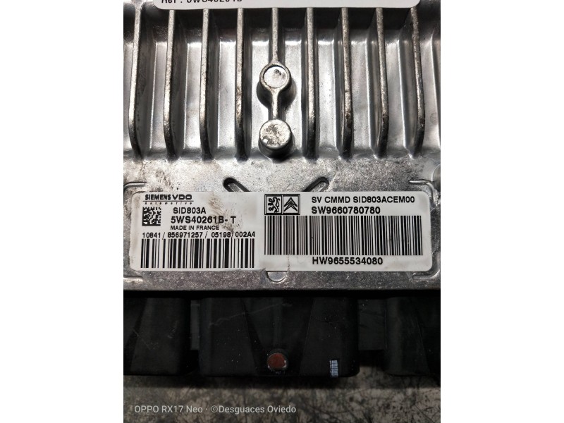 Recambio de centralita motor uce para peugeot 407 st sport pack referencia OEM IAM 5WS40261BT SW9660780780 HW9655534080