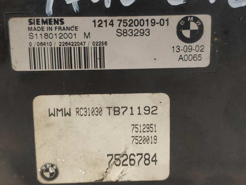 Recambio de centralita motor uce para bmw mini (r50,r53) cooper referencia OEM IAM S118012001M 1214752001901 7526784