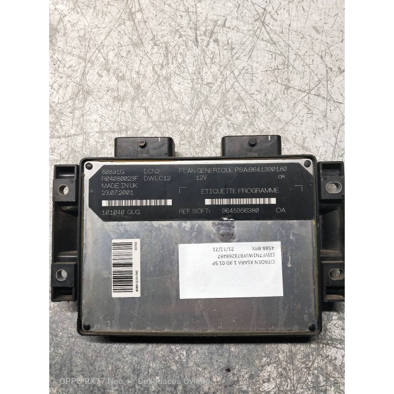 Recambio de centralita motor uce para citroen xsara berlina 1.9 d sx referencia OEM IAM R04080023F 9645956380 80891G