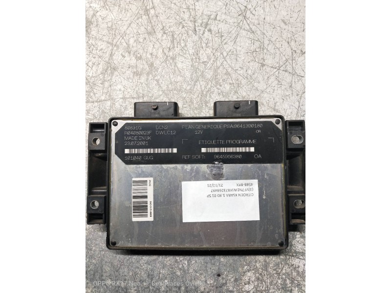 Recambio de centralita motor uce para citroen xsara berlina 1.9 d sx referencia OEM IAM R04080023F 9645956380 80891G