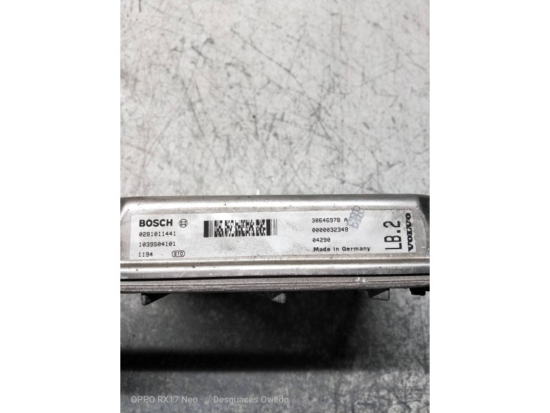 Recambio de centralita motor uce para volvo s60 berlina d5 referencia OEM IAM 0281011441 30646978A LB2