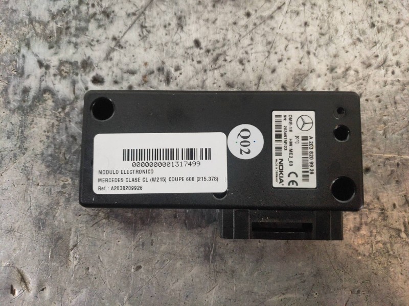 Recambio de modulo electronico para mercedes clase cl (w215) coupe 600 (215.378) referencia OEM IAM A2038209926  