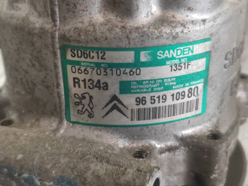 Recambio de compresor aire acondicionado para citroen c4 berlina sx referencia OEM IAM SD6C121351F 9651910980 