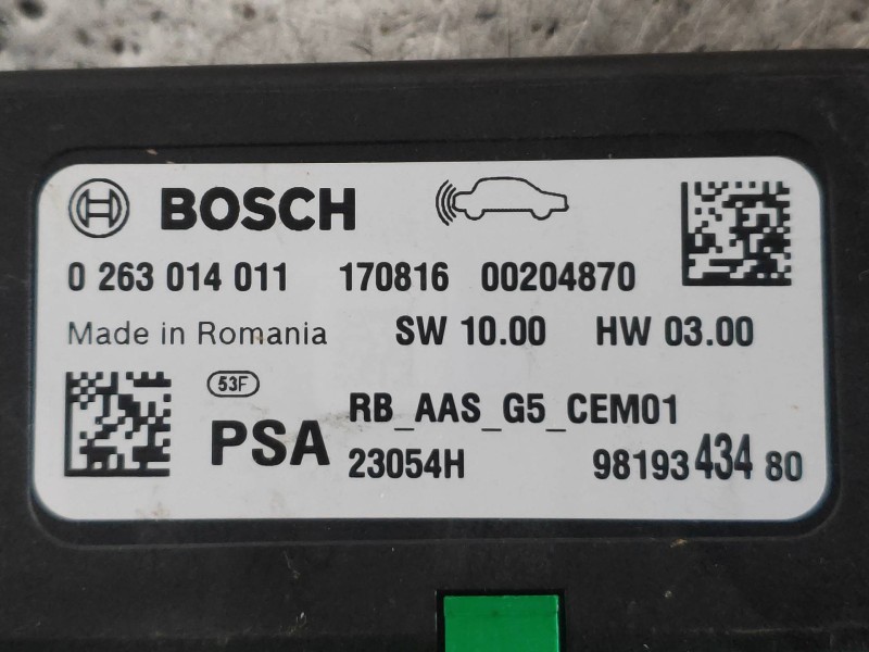 Recambio de modulo electronico para citroen c-elysée shine referencia OEM IAM 0263014011 9819343480 