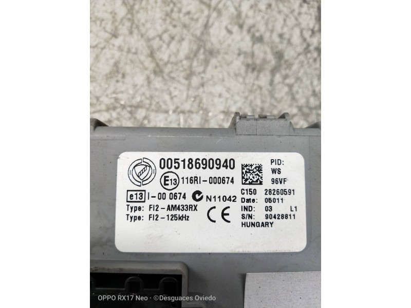 Recambio de caja reles / fusibles para fiat punto (199) easy referencia OEM IAM 00518690940 28260591 