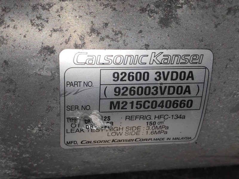 Recambio de compresor aire acondicionado para nissan nv 200 (m20) evalia premium referencia OEM IAM 926003VD0A 926003VD0A 