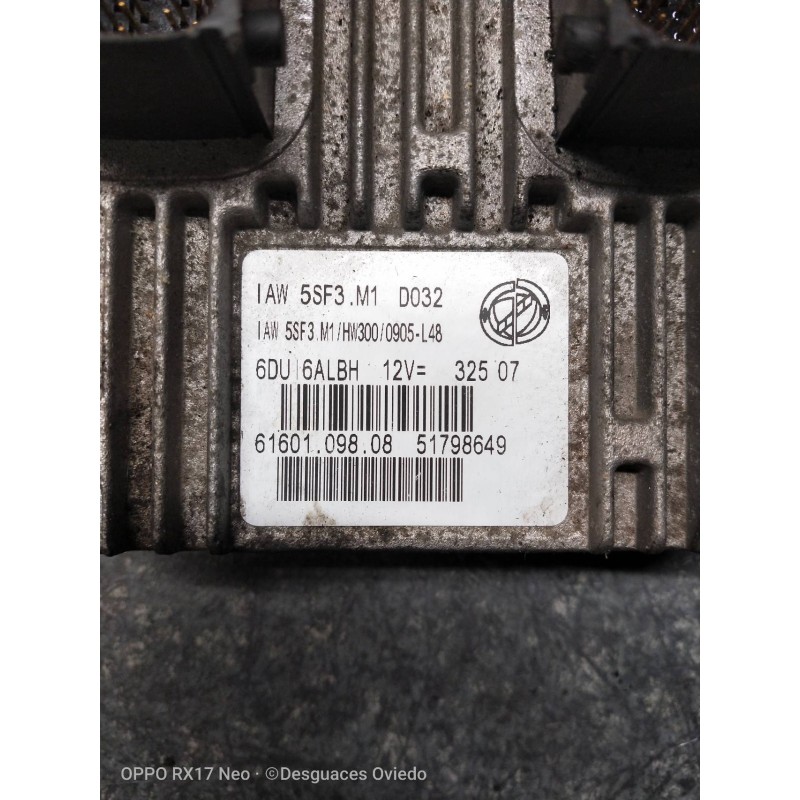Recambio de centralita motor uce para fiat grande punto (199) 1.2 8v active referencia OEM IAM IAW5SF3M1  