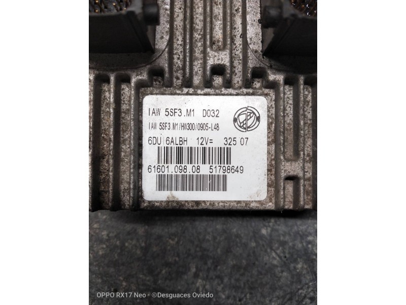 Recambio de centralita motor uce para fiat grande punto (199) 1.2 8v active referencia OEM IAM IAW5SF3M1  