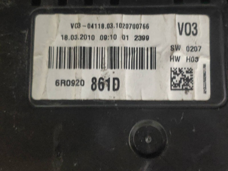 Recambio de cuadro instrumentos para volkswagen polo (6r1) crosspolo referencia OEM IAM 6R0920861D  