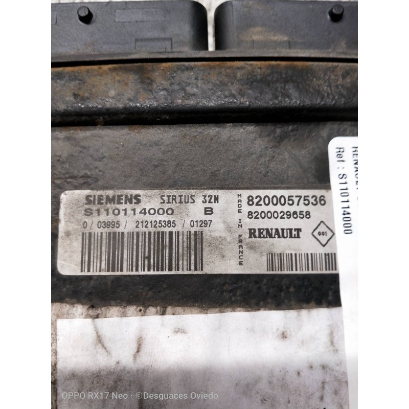 Recambio de centralita motor uce para renault scenic (ja..) 2.0 16v rxi referencia OEM IAM S110114000 8200057536 8200029658