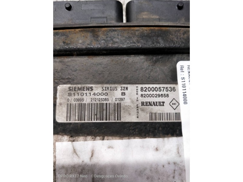 Recambio de centralita motor uce para renault scenic (ja..) 2.0 16v rxi referencia OEM IAM S110114000 8200057536 8200029658
