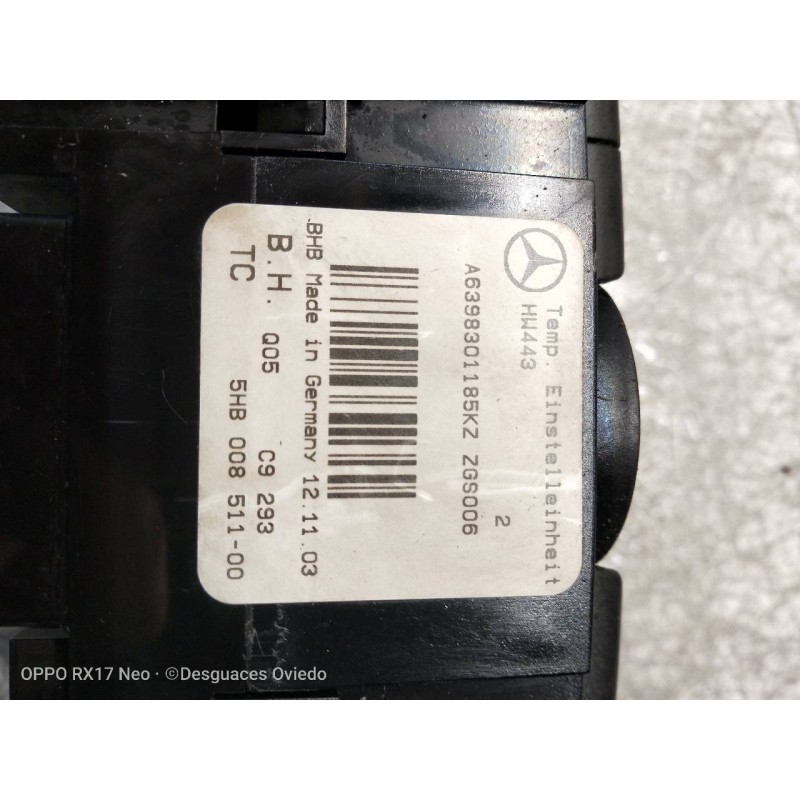 Recambio de mando calefaccion / aire acondicionado para mercedes vito caja cerrada 6.03  115 cdi compacto (639.601) referencia O