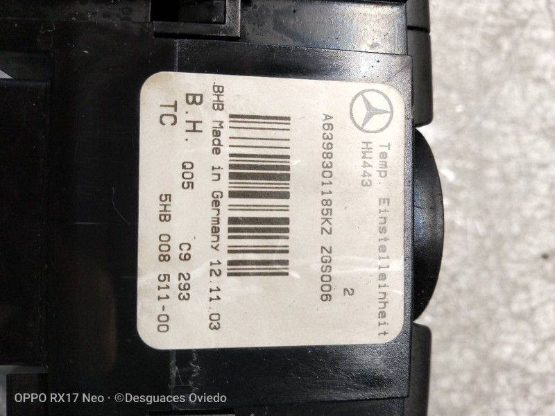 Recambio de mando calefaccion / aire acondicionado para mercedes vito caja cerrada 6.03  115 cdi compacto (639.601) referencia O