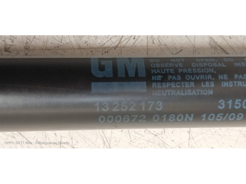 Recambio de amortiguadores capo para opel insignia berlina cosmo referencia OEM IAM 13252173  