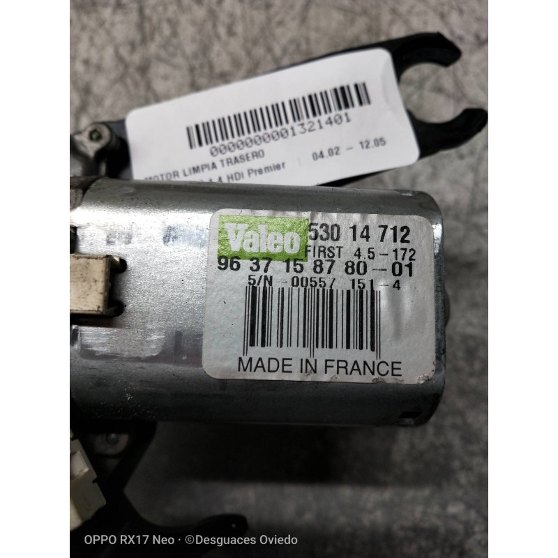 Recambio de motor limpia trasero para citroen c3 1.4 hdi premier referencia OEM IAM 53014712 963715878001 