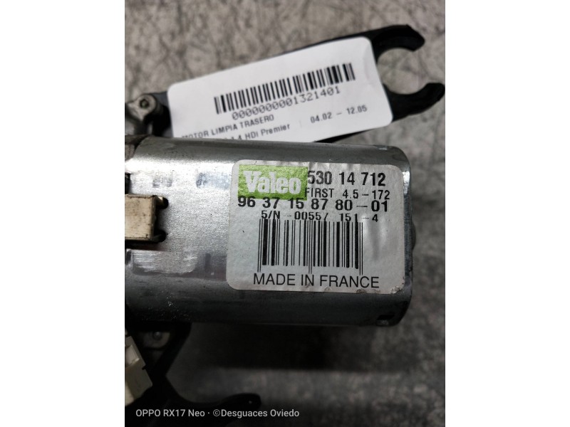 Recambio de motor limpia trasero para citroen c3 1.4 hdi premier referencia OEM IAM 53014712 963715878001 