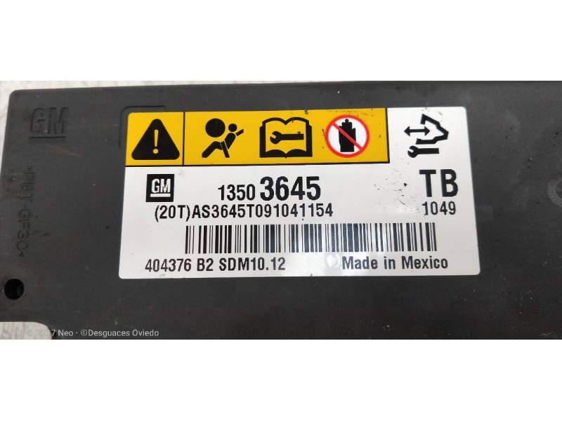 Recambio de centralita airbag para opel insignia berlina cosmo referencia OEM IAM 13503645  