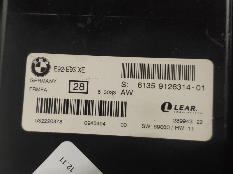 Recambio de modulo electronico para bmw serie 3 coupe (e92) 335i referencia OEM IAM 6135912631401  