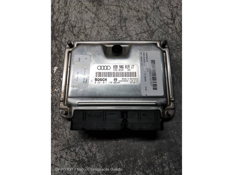 Recambio de centralita motor uce para audi a4 berlina (8e) 1.9 tdi (96kw) referencia OEM IAM 0281011138 038906019JT  Recambio de centralita motor uce para audi a4 berlina (8e) 1.9 tdi (96kw) referencia OEM IAM 0281011138 038906019JT