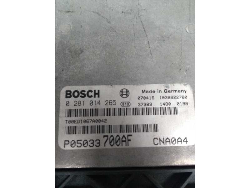 Recambio de centralita motor uce para chrysler sebring berlina 2.0 crd cat referencia OEM IAM 0281014265 P05033700AF 